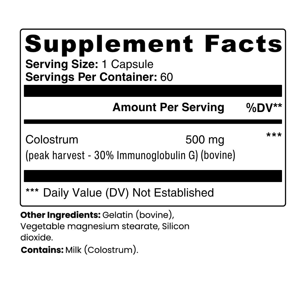 Colostrum Capsules | Gut Health & Metabolism Support for Natural Weight Management | 400+ Bioactives