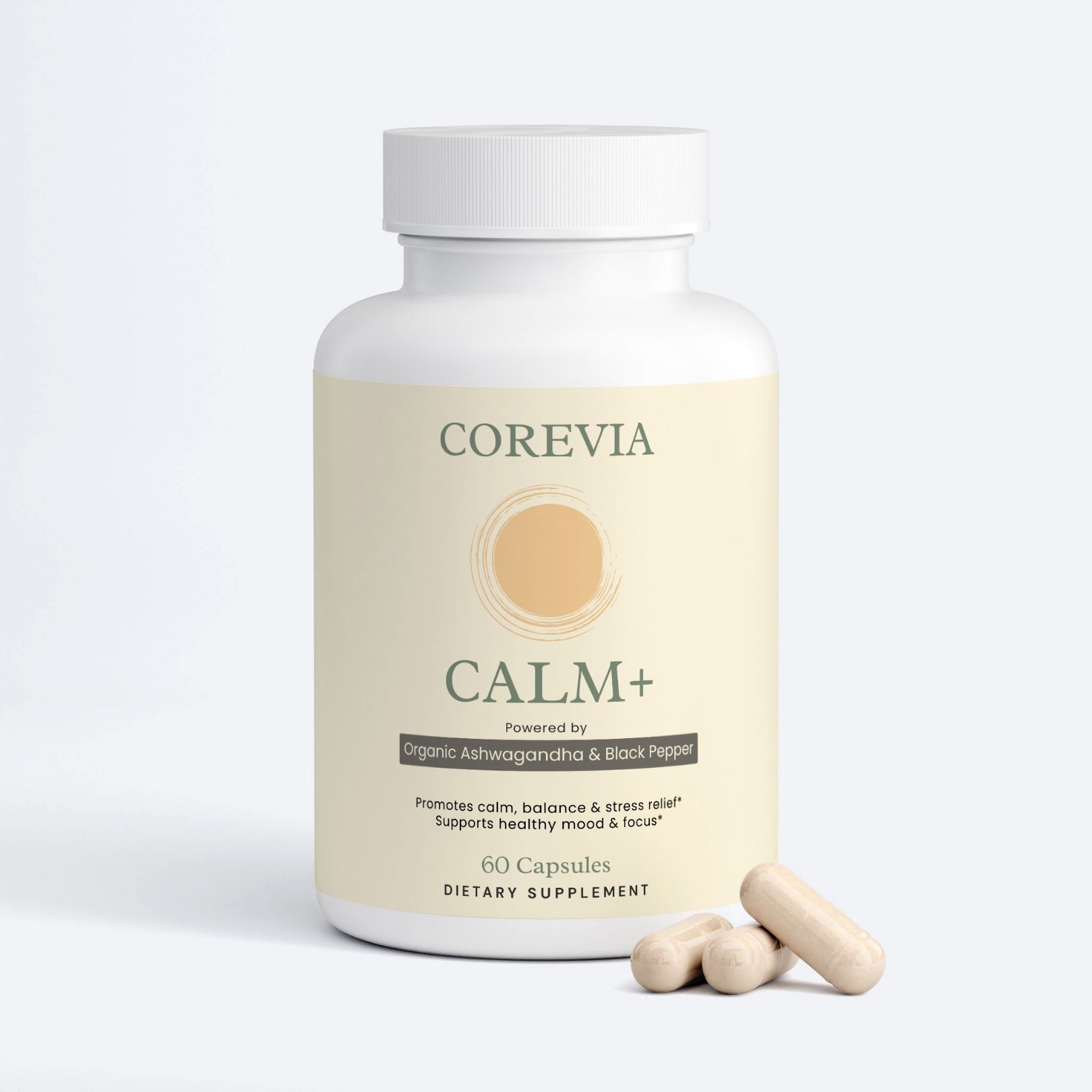Calm+ | Stress Relief & Better Sleep Without Drowsiness | Organic Ashwagandha