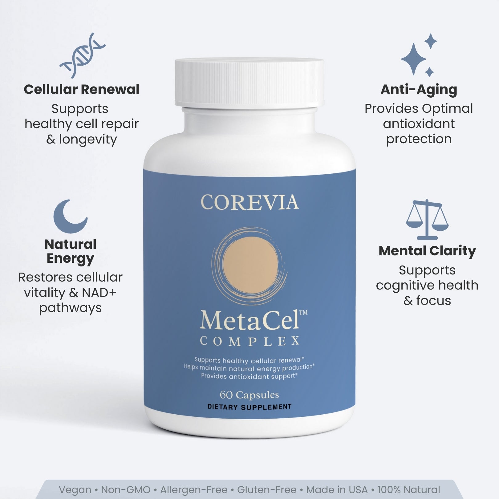 MetaCel™ Complex | Cellular Longevity & Natural Energy Without Stimulants | NAD+