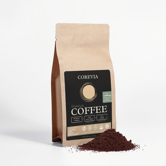 Vitality Coffee | Clean Energy & Sharp Focus Without Jitters | Lion's Mane + Chaga | 4oz Bag (Trial Size)